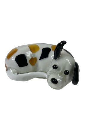 Vintage Lenox Glass Dog Statue Speckles and Spots